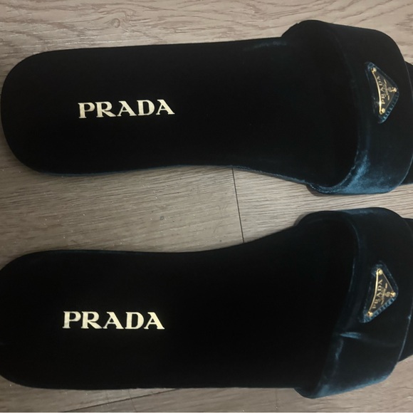 Prada Women's Black Velvet Mules - Picture 3 of 4